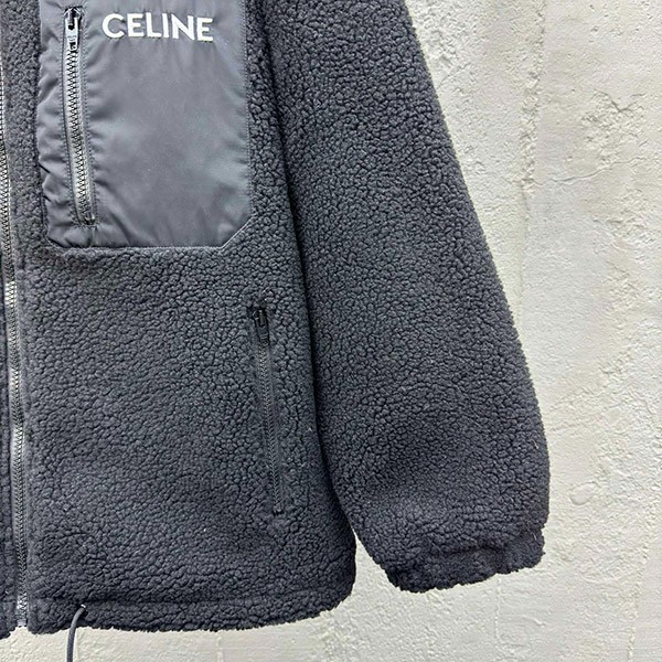 人気スタイル◎セリーヌ フリースジャケット ブラック 38AW
